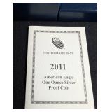 2011 American Eagle One Ounce Silver Proof Coin With Box & Certificate