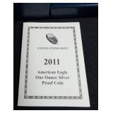 2011 American Eagle One Ounce Silver Proof Coin With Box & Certificate
