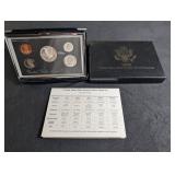 1996 United States Mint Premier Silver Proof Set With Box & Specifications Card