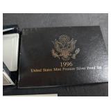 1996 United States Mint Premier Silver Proof Set With Box & Specifications Card