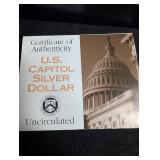 1994 U.s. Capitol Bicentennial Silver Dollar Uncirculated With Coa