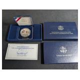 Smithsonian Institution 150th Anniversary Proof Silver Dollar Coin With Box & Coa