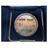 Smithsonian Institution 150th Anniversary Proof Silver Dollar Coin With Box & Coa
