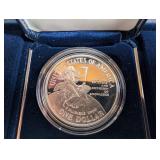 Smithsonian Institution 150th Anniversary Proof Silver Dollar Coin With Box & Coa