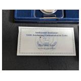 Smithsonian Institution 150th Anniversary Proof Silver Dollar Coin With Box & Coa
