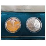 1999 Yellowstone National Park Silver Dollar 2-coin Set With Box & Coa