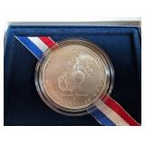 2005 Marine Corps 230th Anniversary Silver Dollar Us Mint Box & Coa