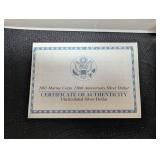 2005 Marine Corps 230th Anniversary Silver Dollar Us Mint Box & Coa
