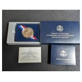 2000 Library of Congress Silver Dollar Coin Set With Coa
