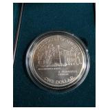 1990 Eisenhower Centennial Silver Dollar 90% Silver With Box & Coa