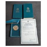 1990 Eisenhower Centennial Silver Dollar 90% Silver With Box & Coa