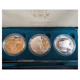 1994 U.s. Veterans Commemorative Silver Dollars Three-Coin Proof Set