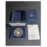 1995 Silver American Eagle Proof One Dollar Coin in Box