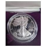 1989 Silver American Eagle Proof Dollar Coin in Case With Coa