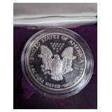 1989 Silver American Eagle Proof Dollar Coin in Case With Coa