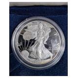 2002 Silver American Eagle One Dollar Proof Coin With Box & Coa