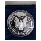 2002 Silver American Eagle One Dollar Proof Coin With Box & Coa