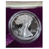 1989 Silver American Eagle Proof Dollar With Case & Booklet