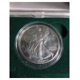 1989 American Eagle Silver Dollar in Presentation Case