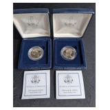 1999 Susan B. Anthony Proof Dollar Coins in Cases With Coa (Lot of 2)