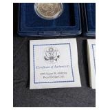 1999 Susan B. Anthony Proof Dollar Coins in Cases With Coa (Lot of 2)