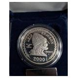 2000 Leif Ericson Millennium Commemorative Proof Silver Dollar With Box & Coa