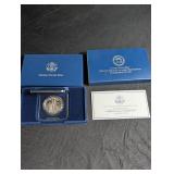 2002 U.s. Military Academy Bicentennial Proof Silver Dollar With Box & Coa