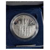 2002 U.s. Military Academy Bicentennial Proof Silver Dollar With Box & Coa