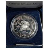 2002 U.s. Military Academy Bicentennial Proof Silver Dollar With Box & Coa