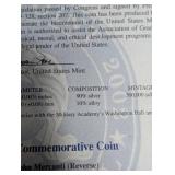 2002 U.s. Military Academy Bicentennial Proof Silver Dollar With Box & Coa