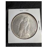 1927-d Peace Silver Dollar in Holder