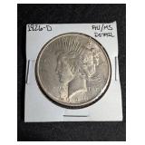1926-d Peace Silver Dollar Au/ms Detail