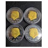 Donald Trump 2020 Commemorative Coins in Capsules (Lot of 4)
