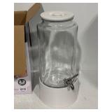 Glass Drink Dispenser with Ceramic Stand