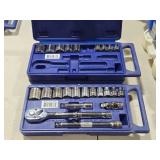 Lot of (2) Williams 3/8"-drive SAE Socket Sets - One Complete, One Sockets Only