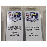 Lot of (2 Boxes) Patriot Tools Bi-Metal Metal Cutting Reciprocating Saw Blades M3403-25B 25-count ( 50 total items ) 9" x 14" TPI (in original packaging)
