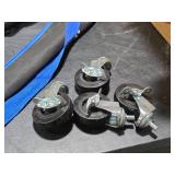 Lot of (4) 3" Locking Swivel Caster Wheels