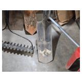 Lot of (5) Garden Tools - Rake, Post Hole Digger, Chipper, Spades