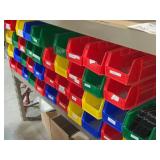 Lot of (40) Plastic Stackable Storage Bins 5 1/2" x 11" x 4 1/2"