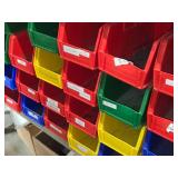 Lot of (40) Plastic Stackable Storage Bins 5 1/2" x 11" x 4 1/2"
