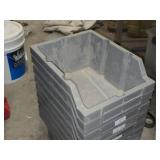 Lot of (9) Plastic Stackable Storage Bins 10 1/2" x 14" x 6 1/2"