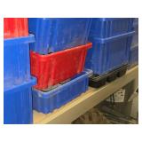 Lot of (24) Plastic Stackable Storage Bins (21) 7-1/2" x 11" x 5" + (3) Various Sizes