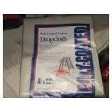 Lot of (3) Heavy Duty Poly Coated Canvas Dropcloth 12