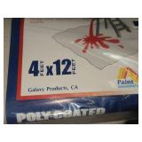 Lot of (3) Heavy Duty Poly Coated Canvas Dropcloth 12