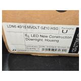 Lot of (14) Lithonia Lighting LED New Construction Downlight Housing LDN6 40/15 MVOLT GZ10 HSG 120-277/MVOLT (in original packaging)