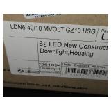 Lot of (14) Lithonia Lighting LED New Construction Downlight Housing LDN6 40/15 MVOLT GZ10 HSG 120-277/MVOLT (in original packaging)