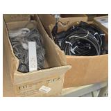 Lot of (1 Shelf) Power Cords, Adapters, Power Strips (assorted)