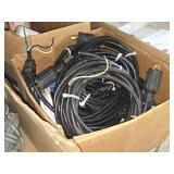 Lot of (1 Shelf) Power Cords, Adapters, Power Strips (assorted)