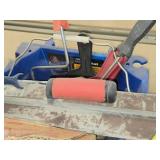 Lot of (1 Shelf) Misc. Building Maintenance Equipment, Unsanded Grout, Rollers, Scrapers, PGP-ADJ 4", Polyblend Non-Sanded Grout