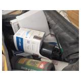 Lot of (1 Shelf) Misc. Building Maintenance Equipment, Unsanded Grout, Rollers, Scrapers, PGP-ADJ 4", Polyblend Non-Sanded Grout